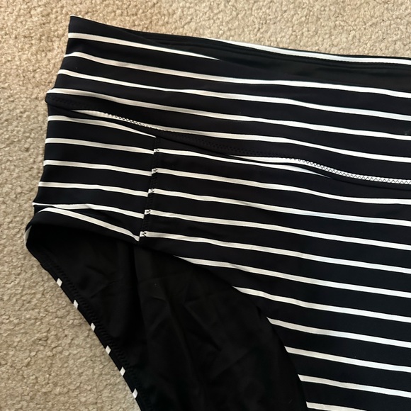 CALIA by Carrie Underwood Black and White Striped Swim Bottom - Picture 2 of 7